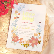 Petite fille puceron d'amour Baby Shower Rétro