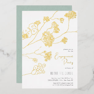 Invitation En Aluminium Petites Fleurs blanches