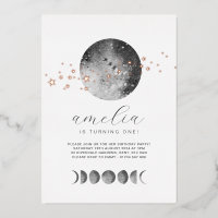 Phases Lune Gold Stars Anniversaire Rose Gold