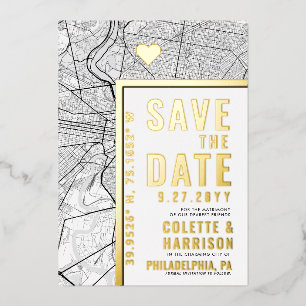 Invitation En Aluminium Philadelphia Love Locator   Mariage Enregistrer la