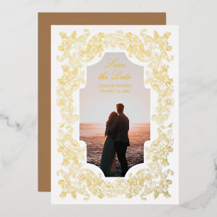 Invitation En Aluminium Photo baroque Save the Date