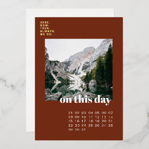 Invitation En Aluminium Photo & Calendrier Simple Typographie Enregistre