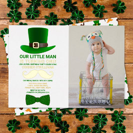 Invitation En Aluminium Photo d'Anniversaire de la St. Patrick de Leprecha