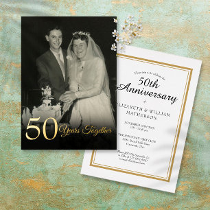 Invitation En Aluminium Photo d'anniversaire de mariage de toutes années e