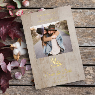 Invitation En Aluminium Photo de couple de libellules rustique à effet boi