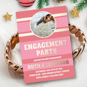 Invitation En Aluminium Photo du rose Gold Engagement Party