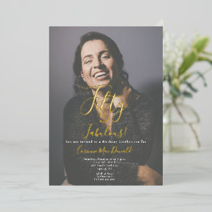 Invitation En Aluminium Photo feuille d'or Cinquante & Incroyable 50e Anni