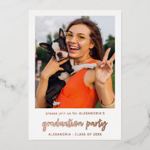 Invitation En Aluminium Photo instantanée Vertical White 2 Graduation Part