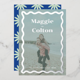 Invitation En Aluminium Photo Mariage Daisy Enregistrer la date