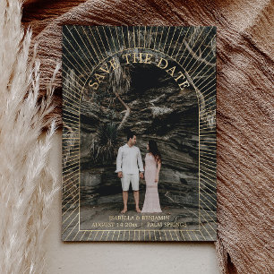 Invitation En Aluminium Photo Moderne Bohème Arche Save The Date Or 