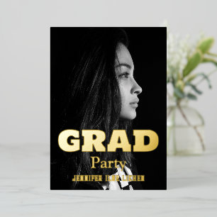 INVITATION EN ALUMINIUM PHOTO MODERNE GRAD PARTY