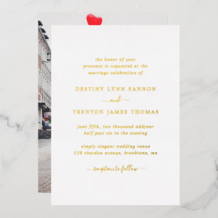 Invitation En Aluminium Photo moderne Mariage simple et élégant