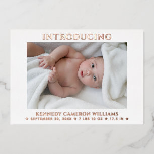 Invitation En Aluminium Photo personnalisée Nouveau-né Simple mignonne Bon