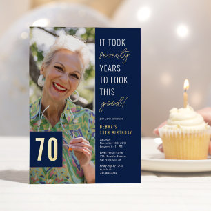 Invitation En Aluminium Photo pour 70e anniversaire