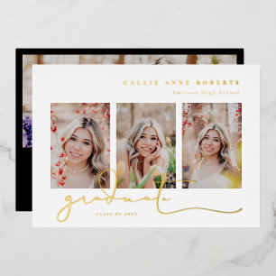 Invitation En Aluminium Photos Scriptées Diplôme Photo