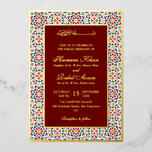 Invitation En Aluminium Pierres de terre cuite mosaïque marocaine islamiqu