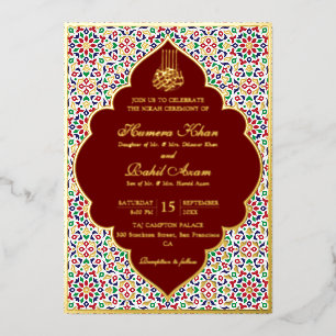 Invitation En Aluminium Pierres de terre cuite mosaïque marocaine islamiqu