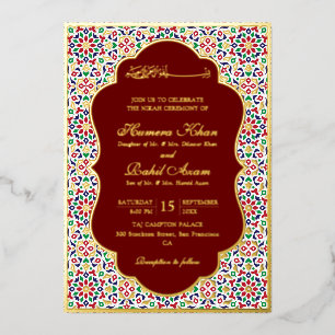 Invitation En Aluminium Pierres de terre cuite mosaïque marocaine islamiqu