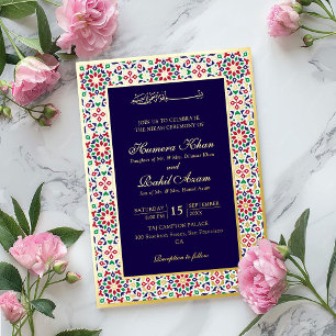 Invitation En Aluminium Pierres de terre cuite mosaïque marocaine islamiqu