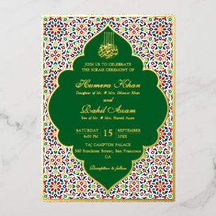 Invitation En Aluminium Pierres de terre cuite mosaiques marocaines mariag