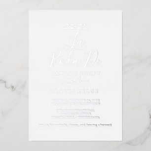 Invitation En Aluminium Pile argenté délicate La Boda De Mariage
