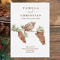 Pinecones Brown, Aiguilles de pin vert Mariage hui