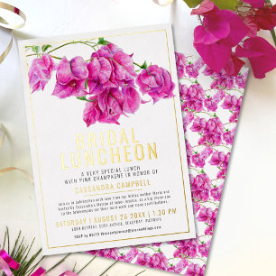 Invitation En Aluminium Pink bougainvillier or rose blanc nuptiale