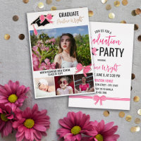Pink Bows Photos Gold Foil Outlines Graduation