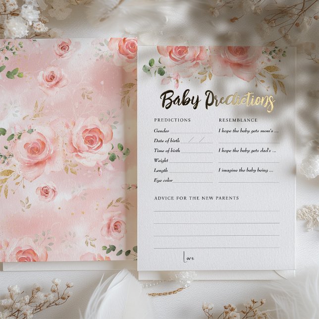 Invitation En Aluminium Pink Girl Baby shower de jeu Prédictions et consei (Créateur téléchargé)