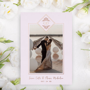 Invitation En Aluminium Pink Sophisticate Flourish Chic Rose Gold Initiale