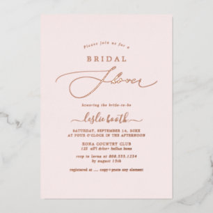 Invitation En Aluminium PixDezines Élégant Luxe Calligraphie Baby Shower F