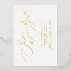 Invitation En Aluminium PixDezines Elegant Luxe Calligraphie Enregistrer l