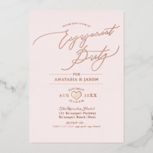 Invitation En Aluminium PixDezines Rose Gold Luxe Calligraphie Fiançailles