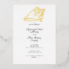 Invitation En Aluminium Plage de sable de Coch Seashell