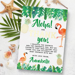 Invitation En Aluminium Plage d'été tropicale Luau Baby shower Merci
