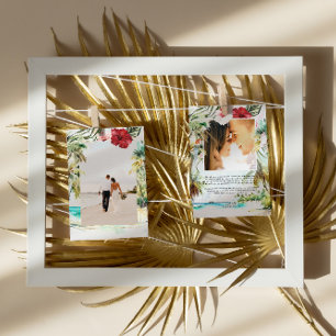 Invitation En Aluminium Plage Tropicale Photo de Mariage Merci