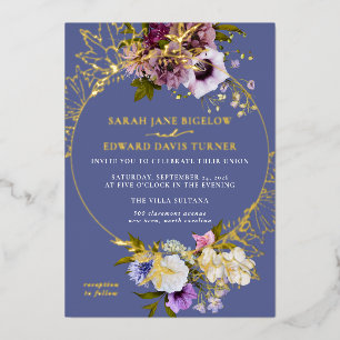 Invitation En Aluminium Plum floral Perse