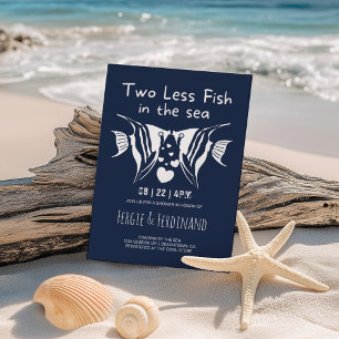 Invitation En Aluminium Poissons dans la mer Fête de couples de la marine 