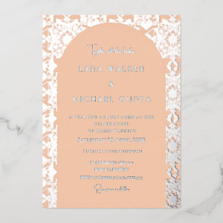 Invitation En Aluminium Pop d'abricot Géométrique Italien Mariage (Uni)