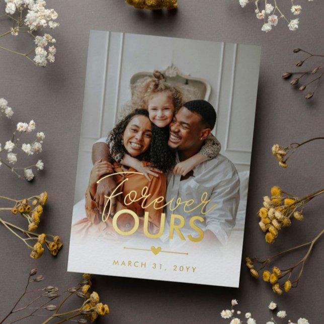 Invitation En Aluminium Pour toujours notre Gold Heart Photo Adoption (Créateur téléchargé)