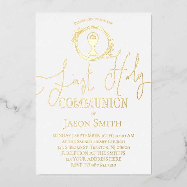Invitation En Aluminium Première communion (Recto)