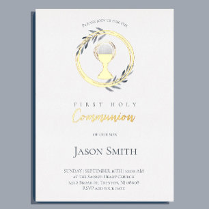 Invitation En Aluminium Première communion catholique