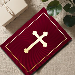 Invitation En Aluminium Première communion / Confirmation Red Swirl