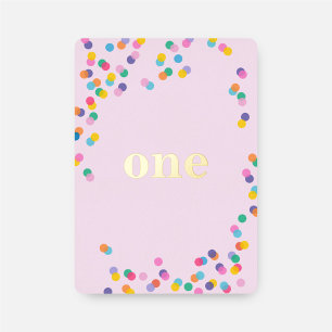 Invitation En Aluminium Première Confetti d'anniversaire de la fille rose