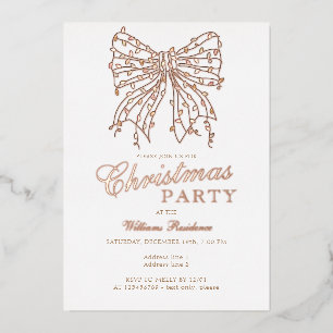 Invitation En Aluminium Preppy Coquette Bow Winter Christmas Lights Party
