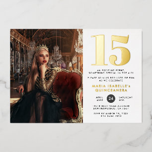 Invitation En Aluminium Princesse Quinceañera Anniversaire Vintage Rouge &