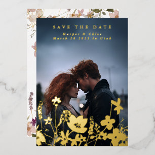 Invitation En Aluminium Printemps Elégant Fleur sauvage Boho Photo Enregis