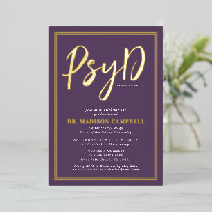 Invitation En Aluminium PsyD Docteur De Psychologie Graduation Party