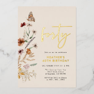 Invitation En Aluminium Quarante Anniversaire