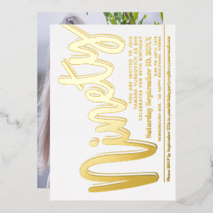 Invitation En Aluminium Quatre-vingt-dix-neuf-neuvième anniversaire blanc 